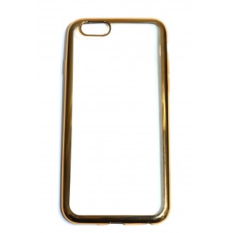 Силиконов калъф кейс за iPhone 6 / 6S със лайсна Gold